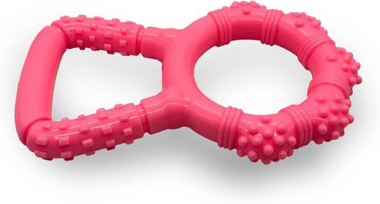 Tug of War Dog Toy, Interactive Dog Pull Toys, Adult and Puppy Teething Toy, Tough Chew Toy for Small Medium Large Dogs, Rubber, Lightweight, Comfortable Grip (Pink)