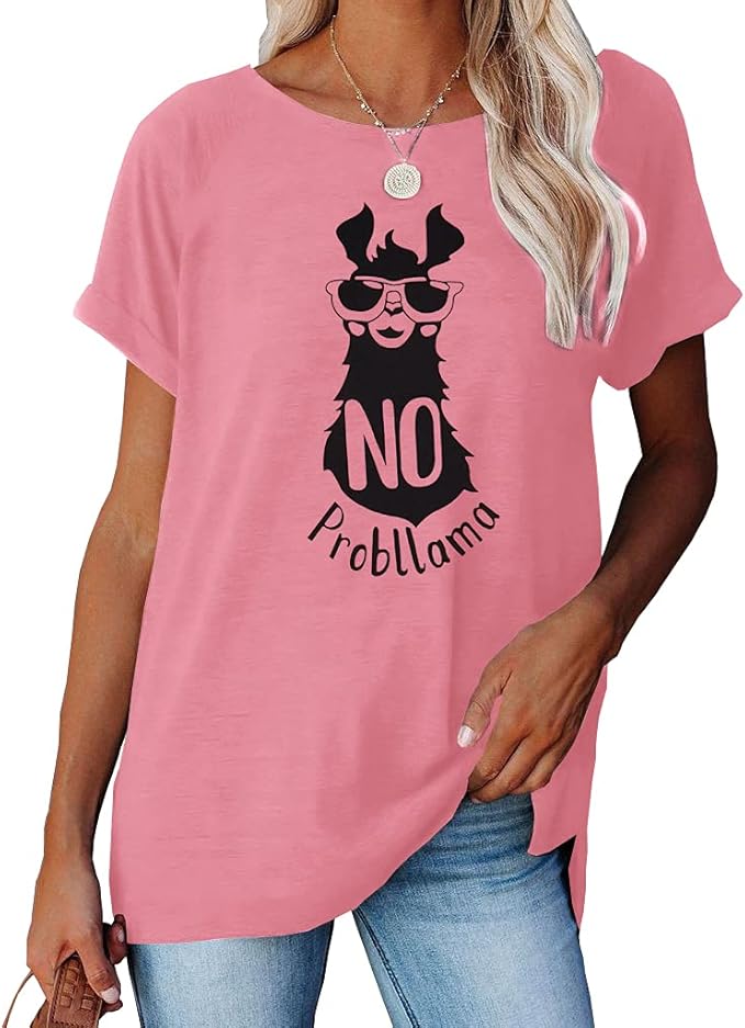 NIUBIA Women's T Shirts Summer Tops Simple Heart Graphic Shirts Sayings Short Sleeve Vacation Casual Blouse Thankful Tee
