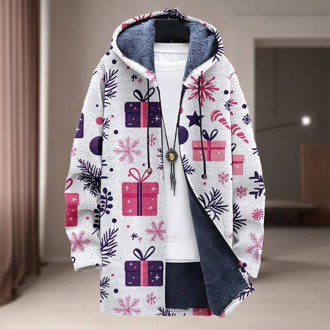 Oversized Full Zip Hoodie for Men Sherpa Fleece Lined Jacket with Hood Soft Warm Winter Coat with Pockets
