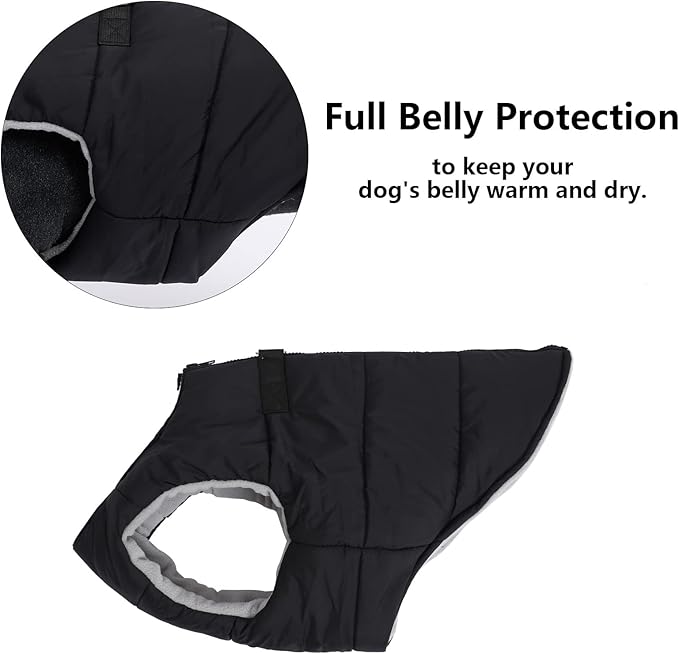 Dog Bulldog Clothes Dog Cotton Padded Coat Thick Winter Warm Vest Waistcoat Cold Weather Clothing for French Bulldog-Black-L