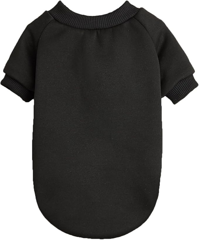 Puppy Sweater for Small Dogs Clothes Warm Winter Cat Clothe Pet Sweatshirt Knitwear Doggie Kitten Clothing, Black, Large