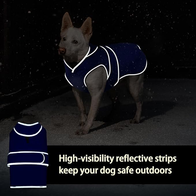 MIGOHI Reflective Waterproof Windproof Dog Coat - Warm Jacket Reversible Stormguard Winter Vest for Small to Large Dogs (Navy, M)