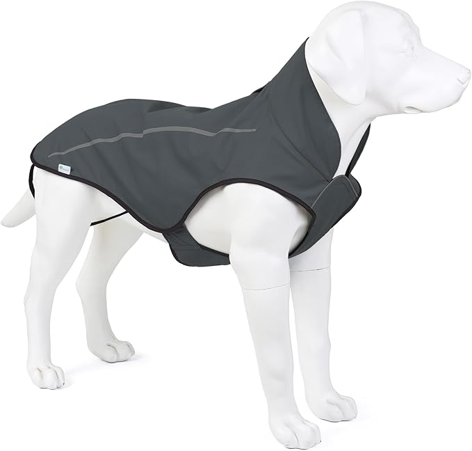 Mile High Life Dog Raincoat, Adjustable Waterproof Reflective Rain Jacket for Small Medium Large Dogs, Lightweight Breathable Pet Rain Coat with Leash Hole(Dark Gray,XS Chest 17-23")