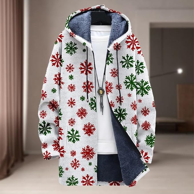 Oversized Full Zip Hoodie for Men Sherpa Fleece Lined Jacket with Hood Soft Warm Winter Coat with Pockets