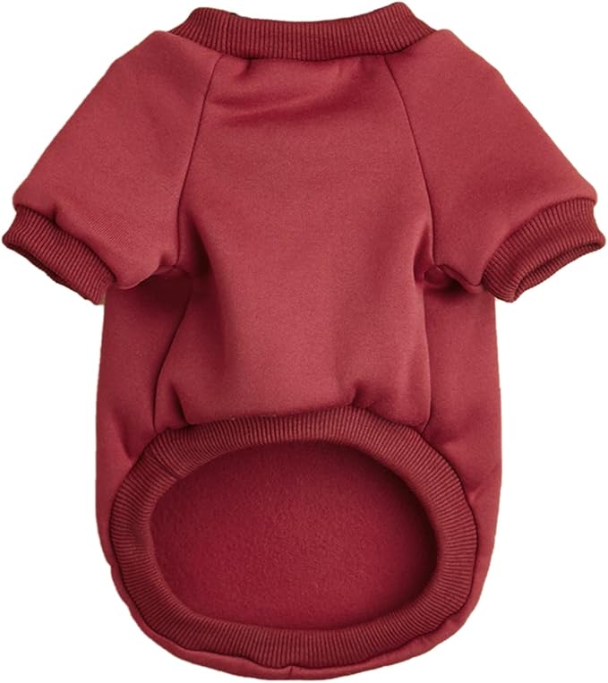 Puppy Sweater for Small Dogs Clothes Warm Winter Cat Clothe Pet Sweatshirt Knitwear Doggie Kitten Clothing, Wine, Small