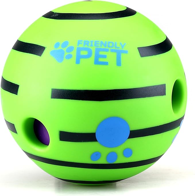 Wobble Giggle Ball and Plush NO Stuffing Squeaky Toy Combo (Raccon)