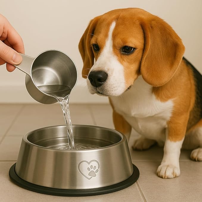 Color Up 1 Cup Pet Food Scoop – Stainless Steel Dog Food Scoop Cup (16 Tbsp) – Heavy-Duty, Rust-Resistant Measuring Scoop for Dogs, Cats, Birds & Rabbits – Ideal for Dry Food & Treats