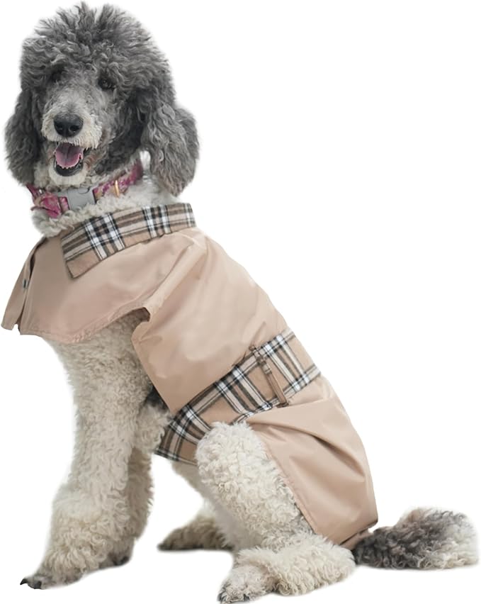 MAMORE Dog Jacket Waterproof Outdoor Vest for Smal Medium Large Dogs, Windproof Adjustable Breathable Lightweight Fashion Casual Dog Clothes (Khaki, XXX-Large)