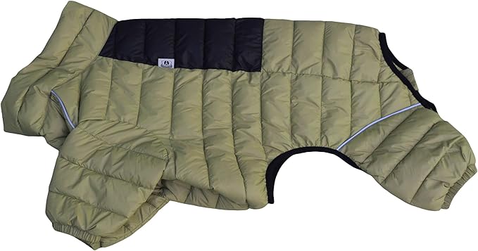 LoveLongLong Dog Coat - Warm & Waterproof Reflective Dog Jacket, Zippered & Adjustable, Olive Green, S, M, L