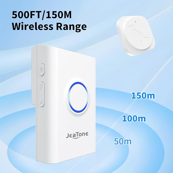 JeaTone Dog Door Bell, Smart Wireless Dog Doorbell for Potty Training, Dog Bells to Go Outside, Bell for Puppy Dog to Go Potty, Doggie Doorbell, Dog Training Bell