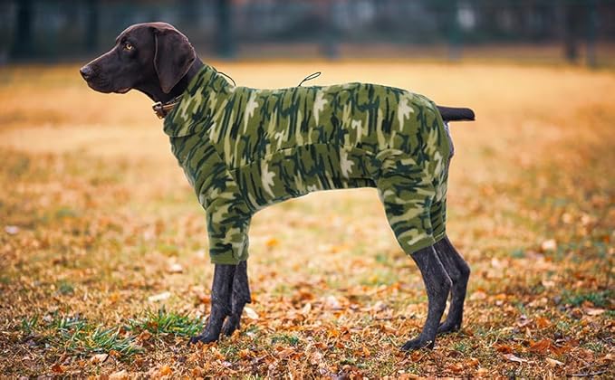 ROZKITCH Dog Jackets for Large Dogs Camo with Long Sleeve, Pet Windproof Warm Cold Weather Jacket Vest with Luminous Zipper, Jumpsuit Apparel Outfit Clothes for Small Medium Large Dog Camo XS