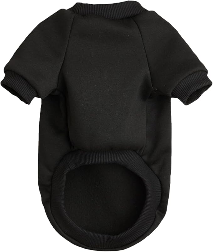 Puppy Sweater for Small Dogs Clothes Warm Winter Cat Clothe Pet Sweatshirt Knitwear Doggie Kitten Clothing, Black, XX-Small