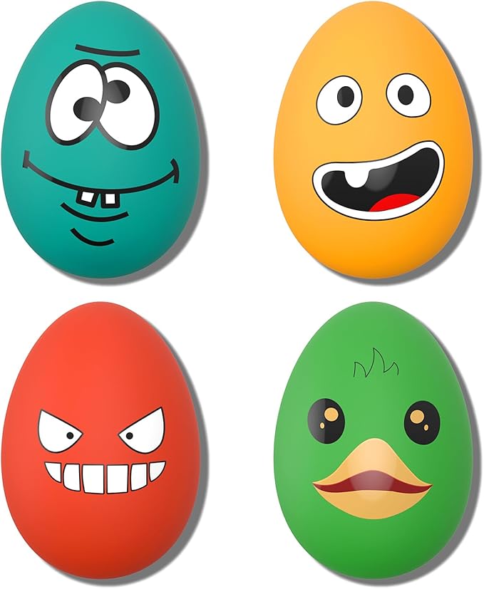 Dog Toys Squeaky, Funny Puppy Balls Pet Toy Pack, Interactive Latex Rubber Squeak Egg Ball for Puppies Small Medium Breed Dogs