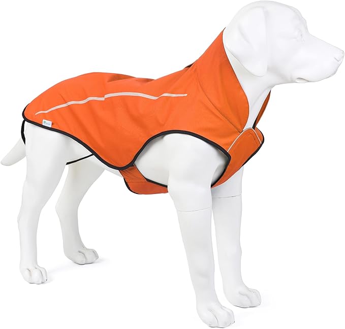Mile High Life Dog Raincoat, Adjustable Waterproof Reflective Rain Jacket for Small Medium Large Dogs, Lightweight Breathable Pet Rain Coat with Leash Hole(Orange,XS Chest 17-23")