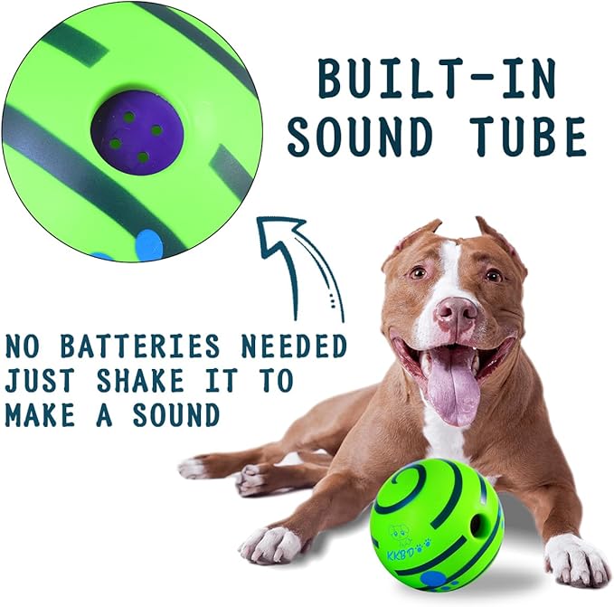 HYQ Interactive Squeaky Dog Ball - 2.75 Inch Toy for Small, Medium, Large Dogs and Puppies to Keep Them Busy