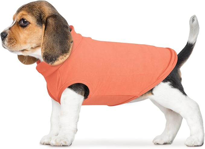 FUAMEY Dog Fleece Vest for Small Dogs,Warm Stretchy Dog Sweatshirts Pullover with Leash Hole Dogs Sweater Soft Pet Turtleneck Cozy Pet Vest Lightweight Sleeveless Orange XXS