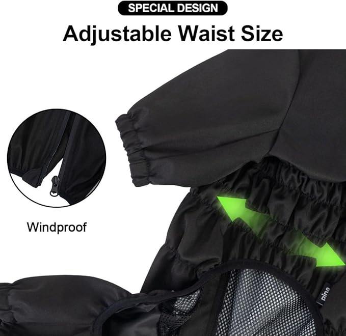 PINA Waterproof Dog Jacket with Hood, Lightweight with Leash Hole, Dog Poncho with Reflective Strap - Full Wrap protect