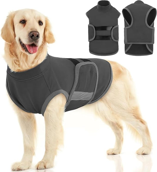MIGOHI Breathable Dog Anxiety Calming Vest,Dog Firework Anxiety Relief Vest,Dogs Stress and Anxiety Relief Coat,Anxiety Vest for Large Dogs,XL,Gray
