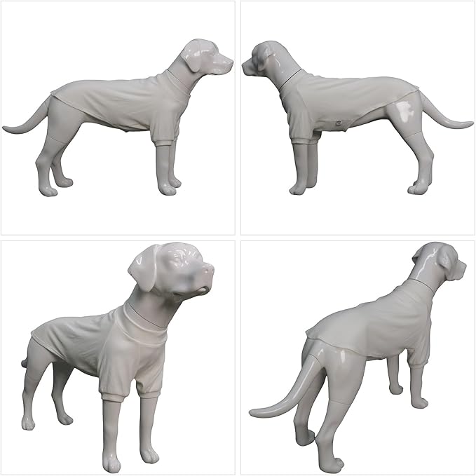 Lovelonglong Ribbed Dog T-Shirt Cotton Knitted Dog Sweaters for All Season Pet T-Shirts for Large Medium Small Dogs Off White 3XL