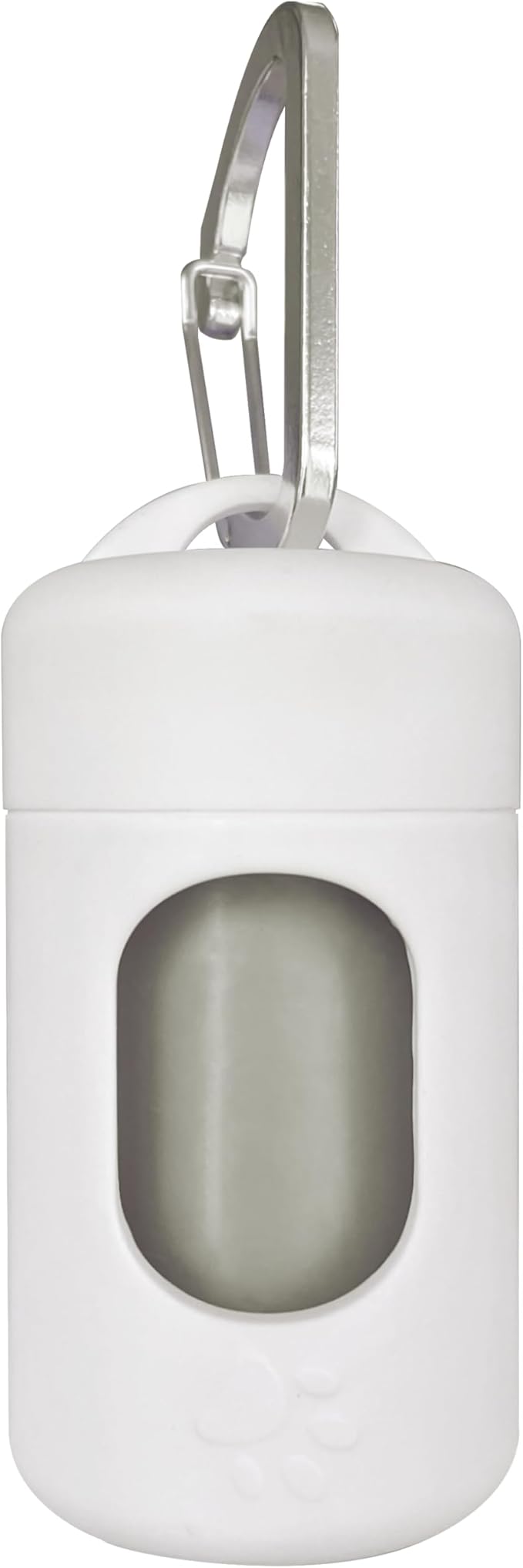 Dog Poop Bag Dispenser for Leash with Snap Clip, Skin-friendly Texture Waste Bag Holder for Dog Walks and Cats, Pets Litter Bag Container, Indoor & Outdoor Use (White, 1)
