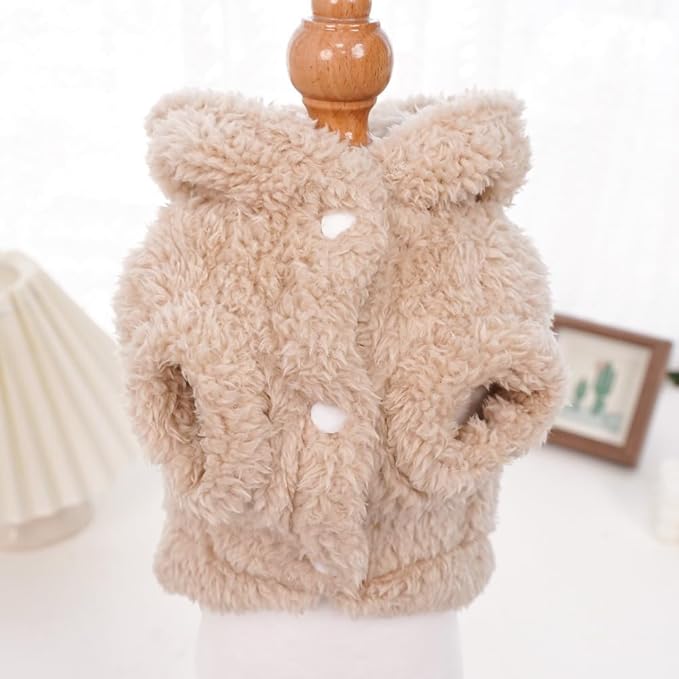 Cat Bunny Ears Costume Cute Dog Kitten Hoodies Sweater Rabbit Ears Puppy Pet Apparel (XX-Large,Beige)