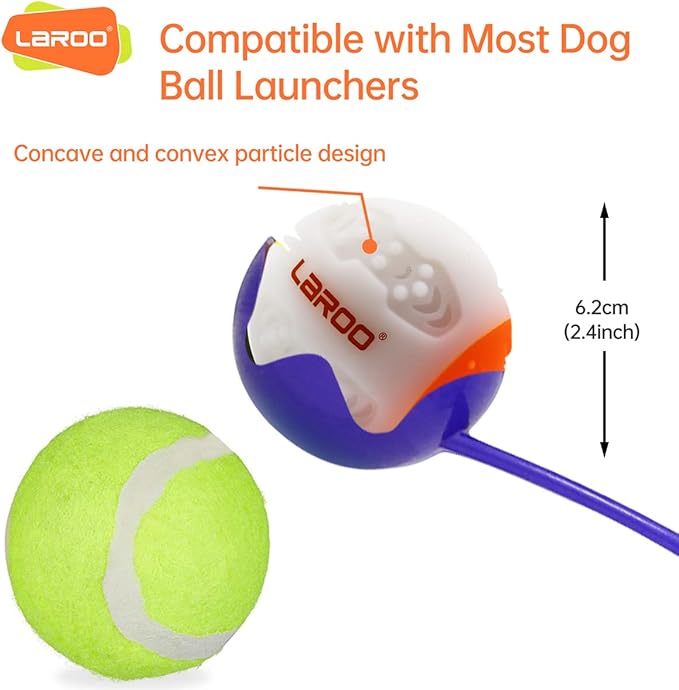 LaRoo LED Dog Ball, Dog Toys Silicon Glowing LED Dog Ball with USB Rechargeable Glow in The Dark Dog Ball Teeth Cleaner Training Ball(White)