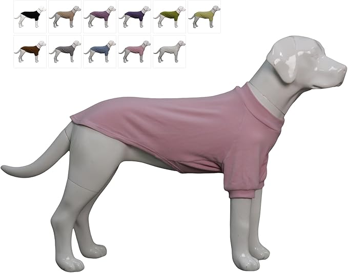 Lovelonglong Ribbed Dog T-Shirt Cotton Knitted Dog Sweaters for All Season Pet T-Shirts for Large Medium Small Dogs Light Pink 2XL