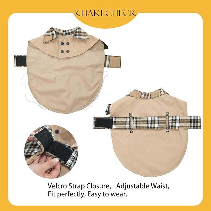 MAMORE Dog Jacket Waterproof Outdoor Vest for Smal Medium Large Dogs, Windproof Adjustable Breathable Lightweight Fashion Casual Dog Clothes (Khaki, X-Large)