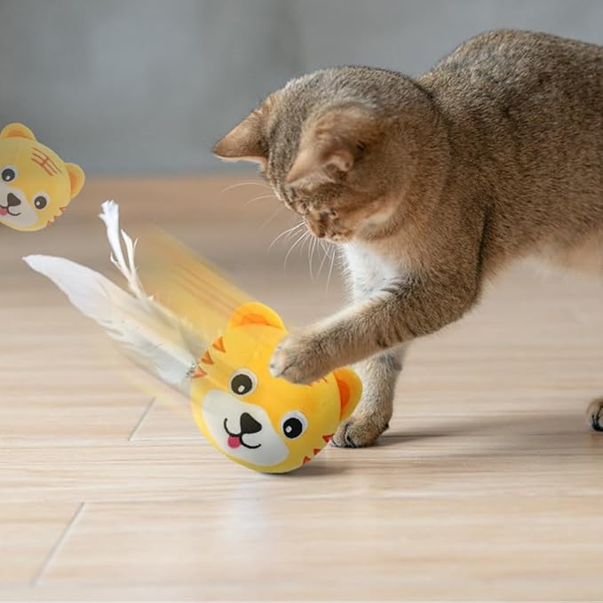 Dog Toys for Small Large Dogs,Puppy Toys to Keep Them Busy,Moving Interactive Squeaky Dog Toy,Active Moving Pet Plush Toy,Small Dog Toys (Red Pig+Blue Pig)