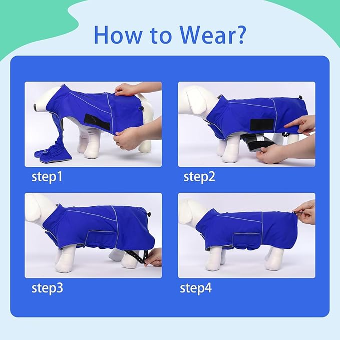 MIGOHI Dog Jacket,3XL Dog Coat Winter,Reflective Fleece Jacket Vest for Large Dogs,Adjustable Winter Coats for Dogs,Pet Coat for Chilly Cold Weather,German Shepherd,Blue