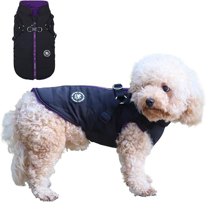Norbi Dog Winter Jacket with Built-in Harness - Adjustable Warm Coats for Small to Large Dogs - Perfect for Cold Weather