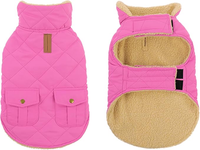 Large Dog Coat - Warm & Windproof Winter Jacket for Extra-Large Dogs - Pink, Golden Retriever to Husky Sizes