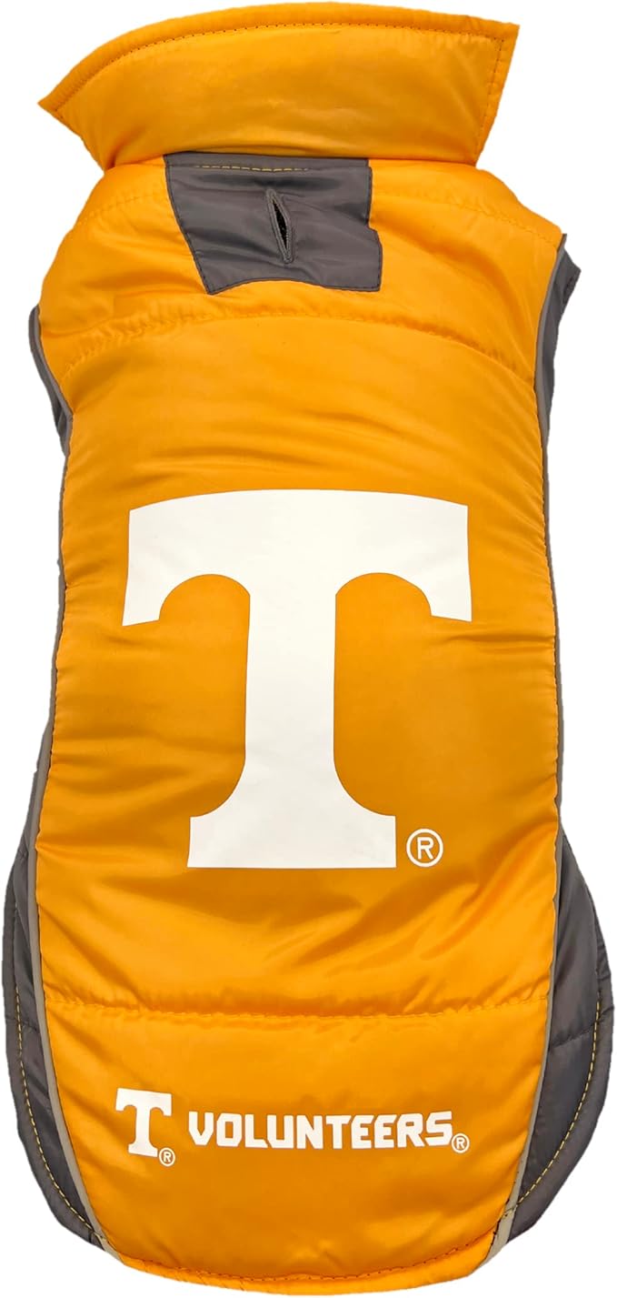 Pets First Collegiate Tennessee Volunteers Puffer Vest for Dogs & Cats. Size Medium. Warm, Cozy, and Waterproof Dog Coat, for Small and Large Dogs/Cats.