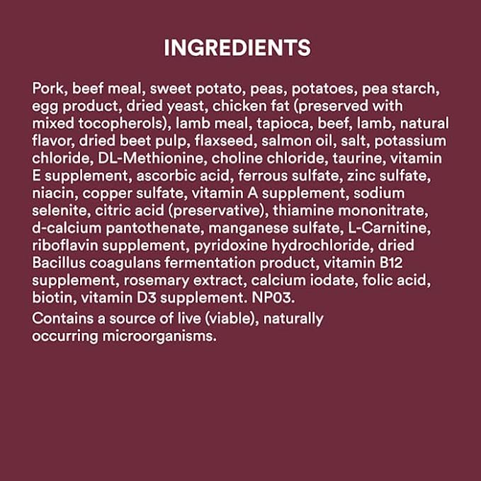 WholeHearted Grain Free Pork Beef & Lamb Recipe Dry Dog Food 25 lbs.