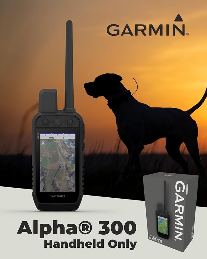 Wearable4U - Garmin Alpha 300 Handheld, Advanced Dog Tracking and Training Handheld, Touchscreen with E-Bank Bundle