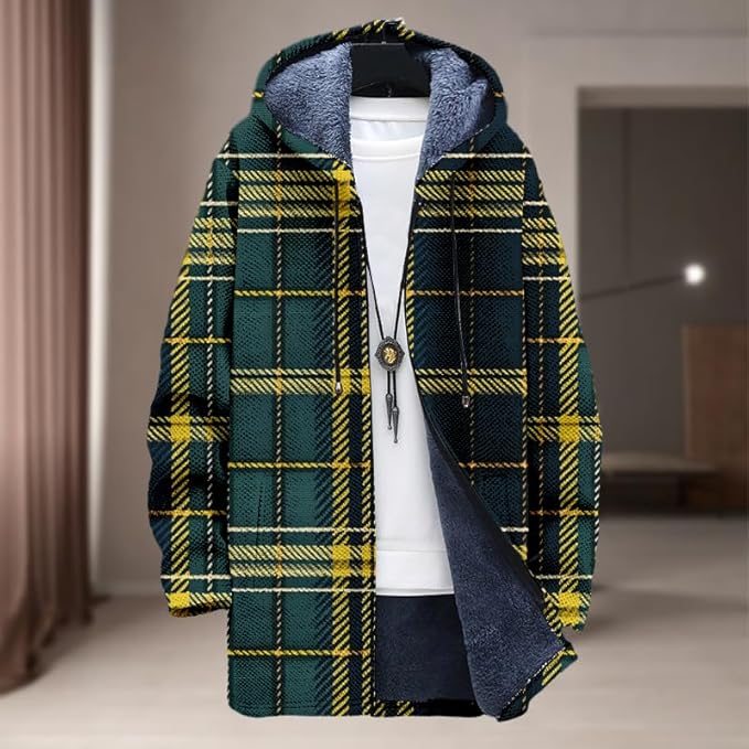 Oversized Full Zip Hoodie for Men Sherpa Fleece Lined Jacket with Hood Soft Warm Winter Coat with Pockets