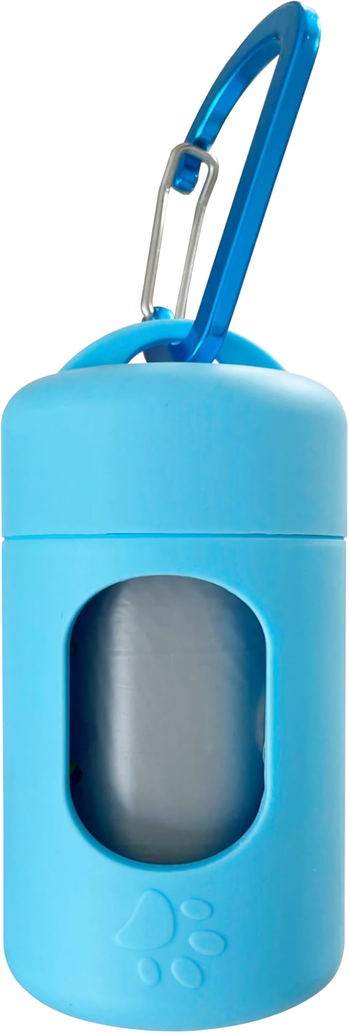 Dog Poop Bag Dispenser for Leash with Snap Clip, Skin-friendly Texture Waste Bag Holder for Dog Walks and Cats, Pets Litter Bag Container, Indoor & Outdoor Use (Blue, 1)