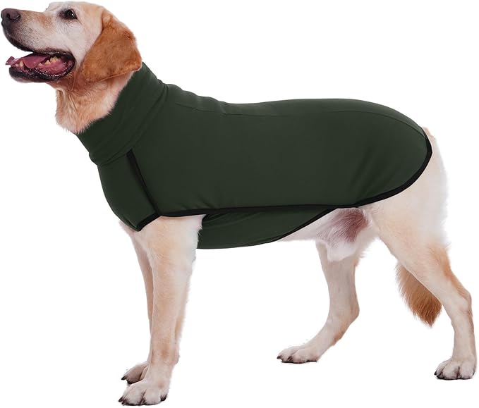 ROZKITCH Dog Winter Coat Soft Pullover Pajamas, Pet Windproof Warm Cold Weather Jacket Vest Cozy Jumpsuit Apparel Outfit Clothes for Walking Hiking Travel Sleep Green 3XL