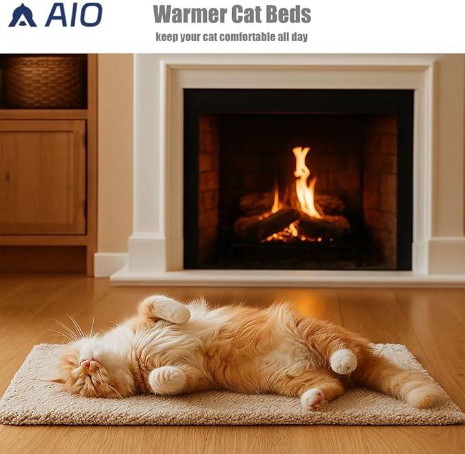 heated cat bed SelfSelf Heating Cat Dog Mat Advanced Extra Warm Thermal Pet Pad for Indoor Outdoor Pets with Removable Cover Non-Slip Bottom Washable Non Electric Warming Cat Bed Gray 19.68*27.56 inch