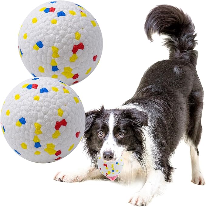 Dog Balls Toys for Aggressive Chewers, Indestructible Durable Bouncy Floating Balls for Dogs to Fetch, Durable Solid Rubber Ball for Training Dog(2 PCS)