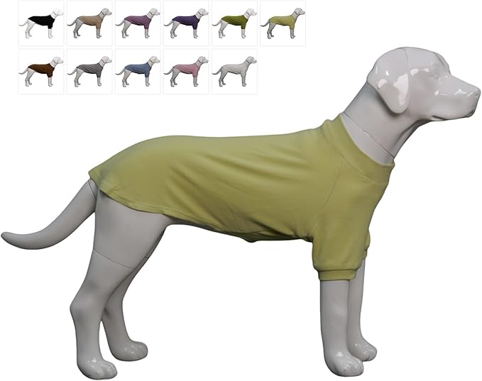 Lovelonglong Ribbed Dog T-Shirt Cotton Knitted Dog Sweaters for All Season Pet T-Shirts for Large Medium Small Dogs Chartreuse XL