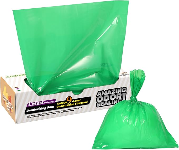 Odor-Sealing Dog Poop Bags L, 90 Count | Unscented & Durable Disposable Waste Bags for Pet Waste, Home & Travel Use (Green)