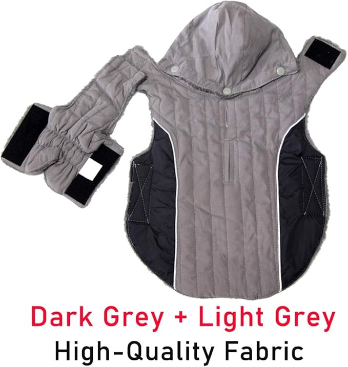 Fleece Dog Hoodie for Small Medium Dogs Super Warm Puppy Jacket for Cold Winter Dog Coats,Grey M