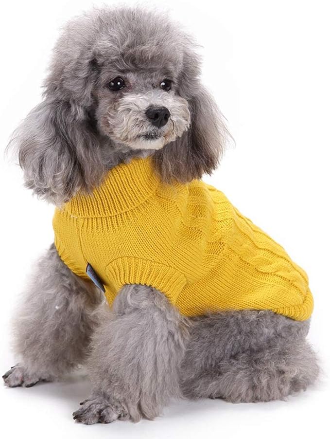 Dog Sweater for Small, Medium, Large Dogs - Warm Winter Classic Turtleneck Pet Clothes - Cute Christmas Coat for Puppies, Cats, Girls, Boys