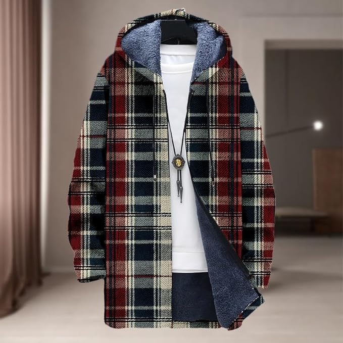 Oversized Full Zip Hoodie for Men Sherpa Fleece Lined Jacket with Hood Soft Warm Winter Coat with Pockets