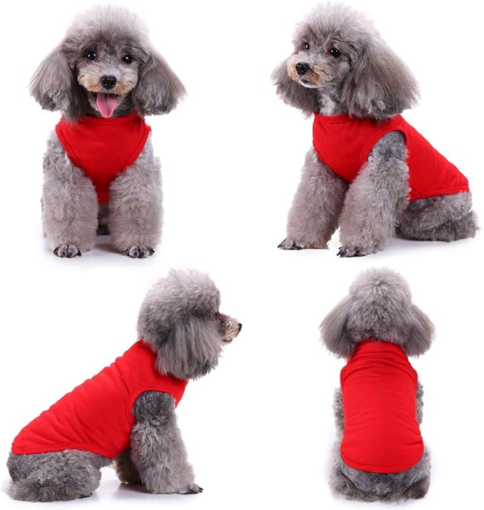 Dog Shirts Pet Clothes Blank Clothing, 3pcs Puppy Vest T-Shirt Sleeveless Costumes, Doggy Soft and Breathable Apparel Outfits for Small Extra Small Medium Dogs and Cats