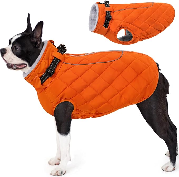 AOFITEE Extra Small Dog Jacket, Waterproof Dog Coat for Winter, Turtleneck Winter Jacket with Back Zipper, Reflective Pet Coat Small Snowsuit, Small Pet Snowsuit Chihuahua, Yorkshire