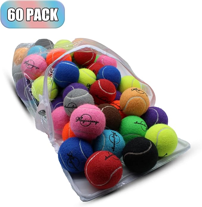 Magicorange Tennis Balls, 60 Pack Advanced Training Tennis Balls Practice Ball, Pet Dog Playing Balls,Good for Beginner Training Ball