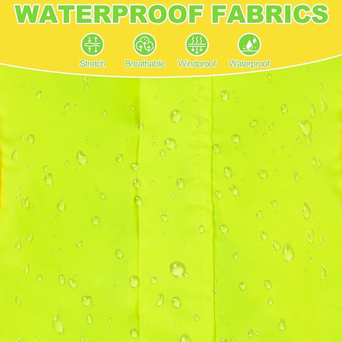 Dog Raincoat, Waterproof Dog Rain Jacket with Removable Hood，Adjustable 4 Legs Pet Poncho with Leash Hole，Reflective Stripe Hooded Snowproof Windproof Clothes for Small to 3X-Large Dogs, L