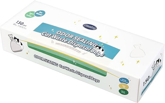 Odor Sealing Waste Disposal Bags L/120 Count Cat Litter Bags Unscented Cat poop bags Large Capacity Diaper Disposal or Pet Waste Bags[Color:White]